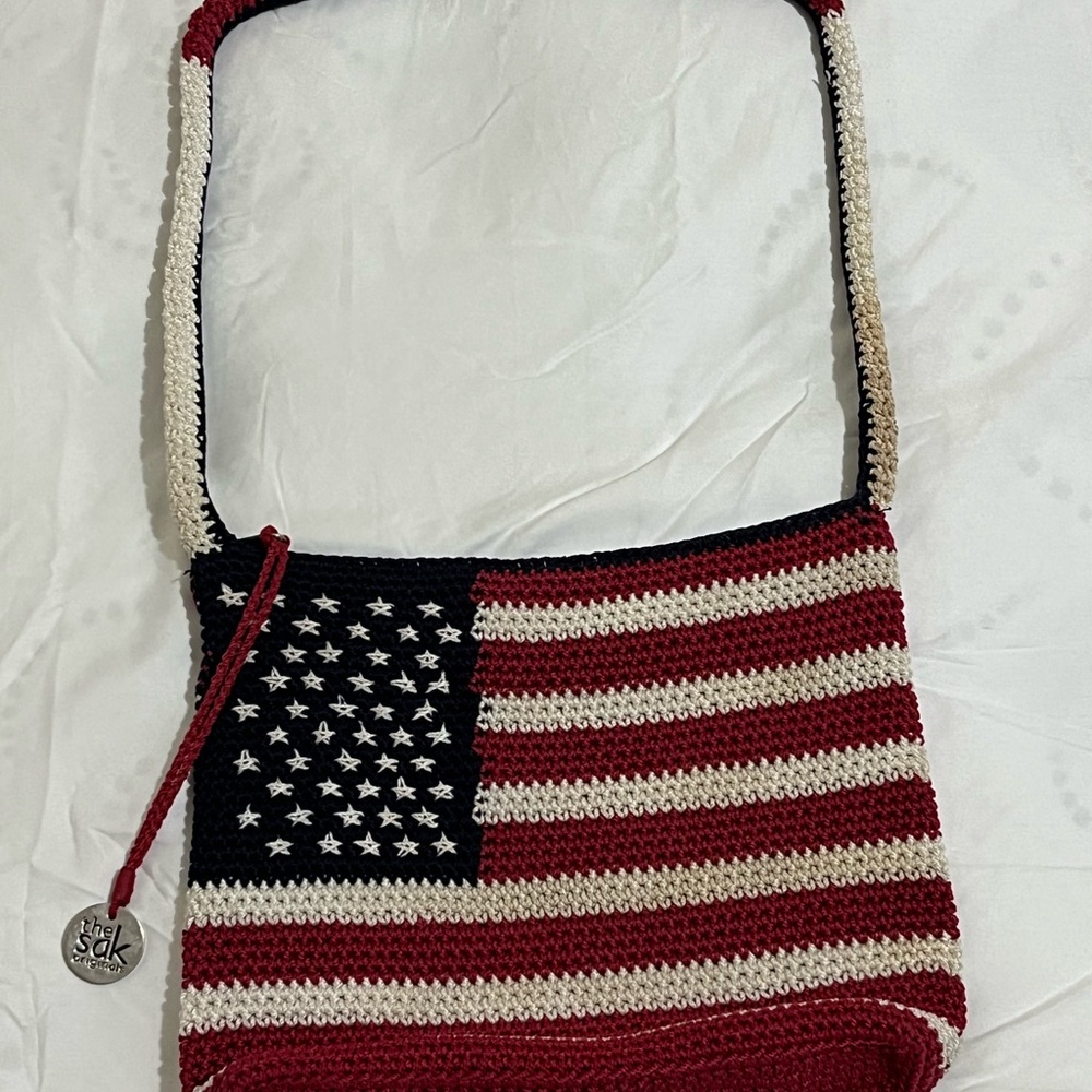 The Sak American Flag Crochet Shoulder Bag